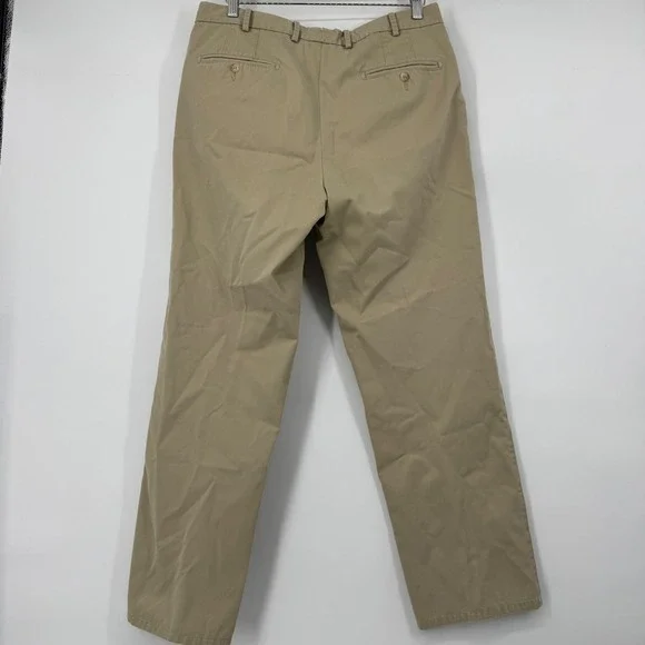 Peter Millar Mens 34 Khaki Tan Cotton Twill Chino Pants Straight Leg Casual Prep - Picture 2 of 9